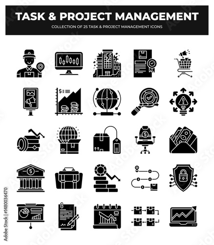 25 Task & Project Management Icons: Streamline Your Workflow