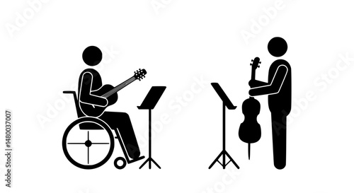 Seated guitar icon