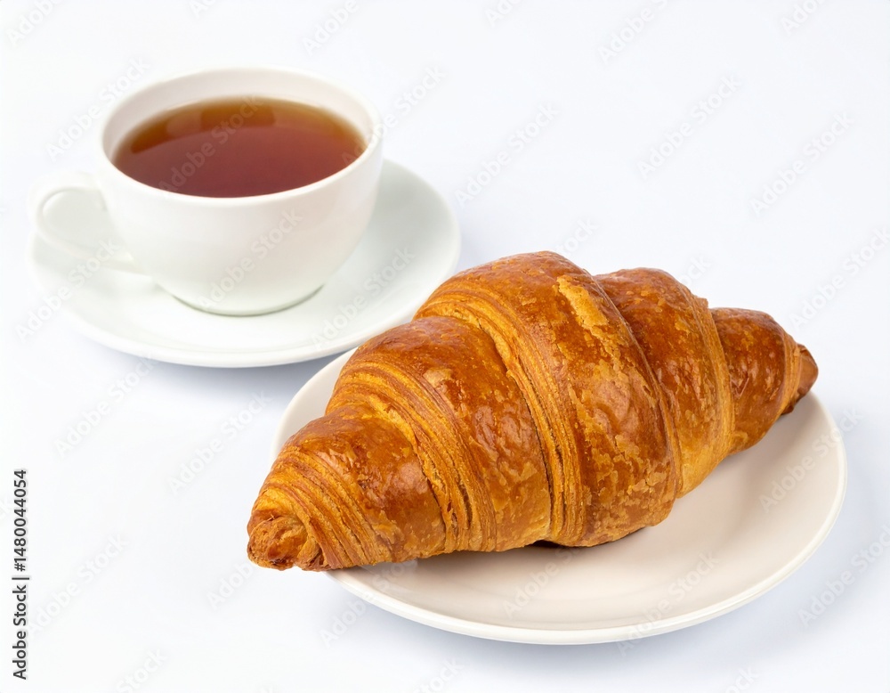 Croissant and tea Croissant and tea