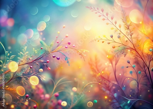 Abstract Nature Shapes Bokeh Background: Soft Focus Organic Hand Drawn Design