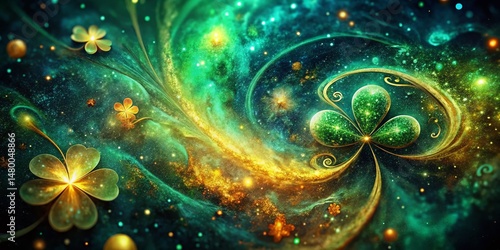 Abstract St. Patrick's Day Galaxy: Long Exposure Celestial Pattern