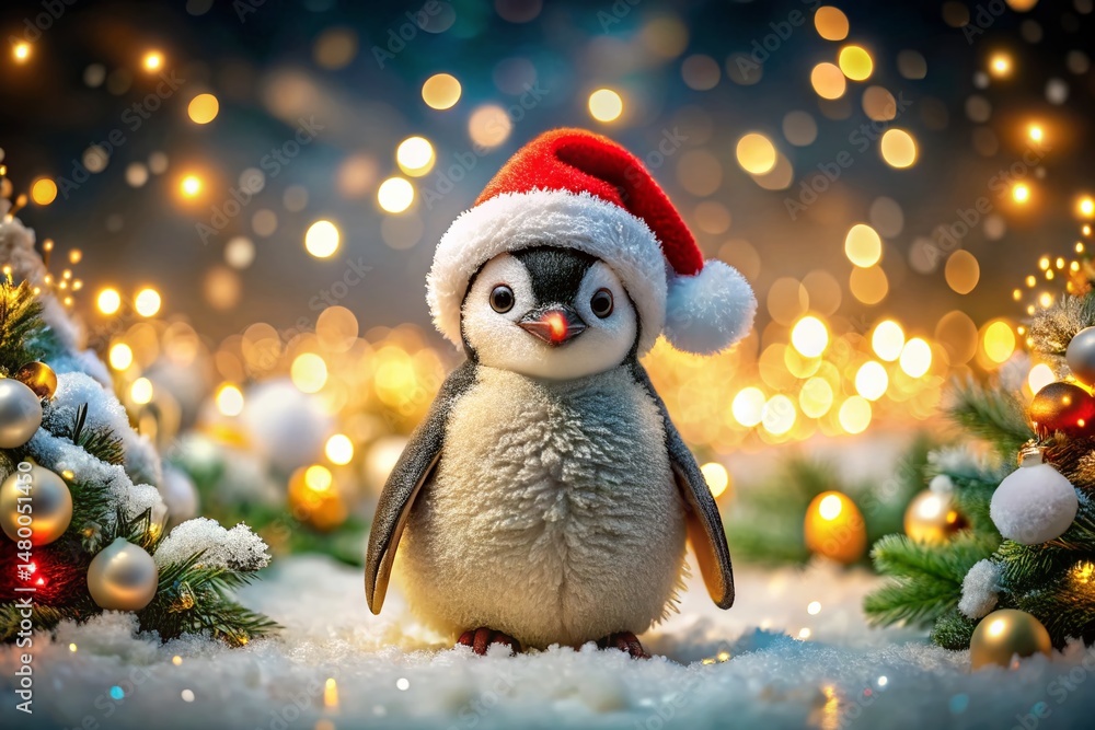 Adorable Penguin Christmas Holiday Pattern: Festive Winter Background Adorable Penguin Christmas Holiday Pattern: Festive Winter Background