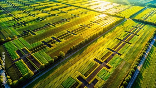 Aerial Drone View of Black Cross Pattern on a Field - Geometric Design
