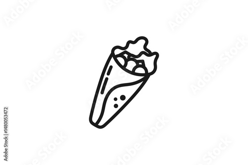 turkish food kebab doner icon outline