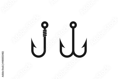 hook with single and double prong icon