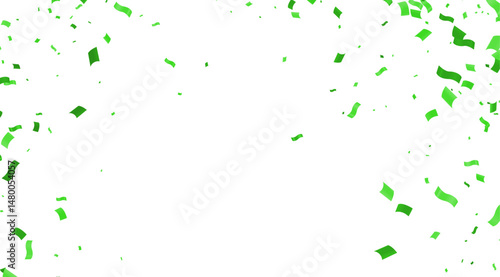 confetti green ribbons. Celebration luxury greeting rich card