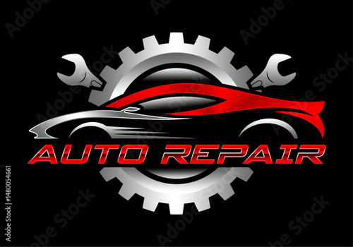 Auto blasting car logo vector illustration letter template