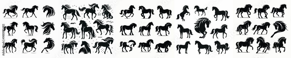 Fototapeta premium Vector silhouette of a horse