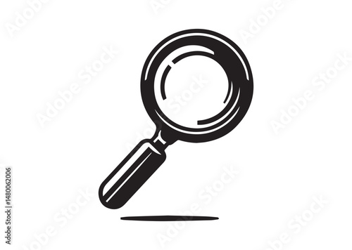 Magnifying Glass Icon, Magnifying Glass Silhouette Vector