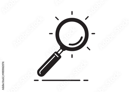 Magnifying Glass Icon, Magnifying Glass Silhouette Vector