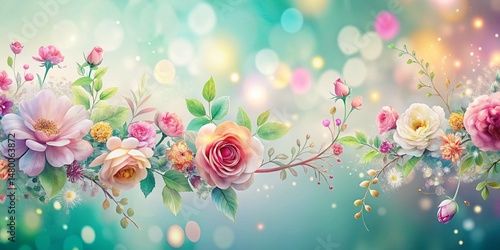 Bokeh Floral Dotted Line Fashion Illustration Background