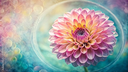 Botanical Watercolor Circle Pattern Texture: Macro Photography of Delicate Flower Petals