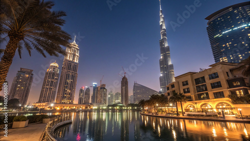Photography dubai  skyline at night
