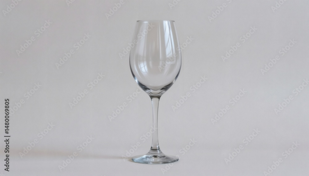 Fototapeta premium a wine glass, white background, long stem, clear glass, 4k resolution