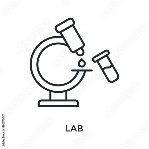Lab Icon Outline Style. Vector Illustration For Graphic Design