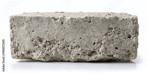 Close-up Studio Shot of Gray Cement Texture on White Background