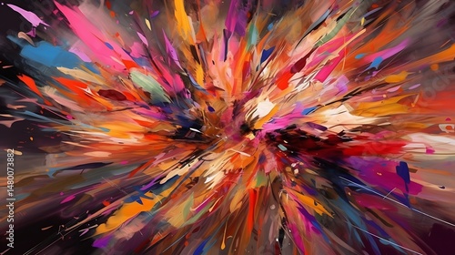 Abstract Colorful Explosion Art.