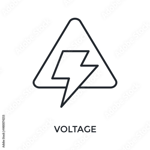 Voltage Icon Outline Style. Vector Illustration For Graphic Design
