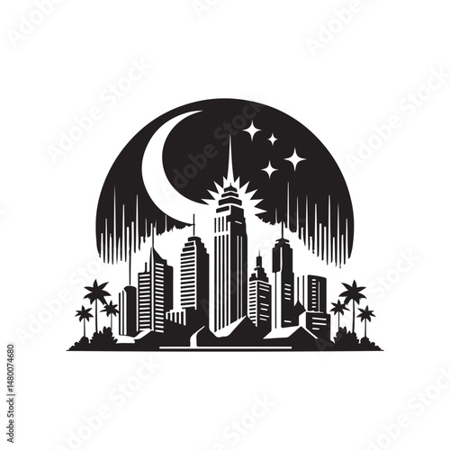 Queensland Day Silhouette Vector Illustration, Solid White Background.