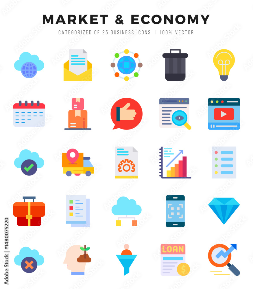 Set of Market & Economy Icons. Simple line art style icons pack.for website and mobile site and apps. Set of Market & Economy Icons. Simple line art style icons pack.for website and mobile site and apps.