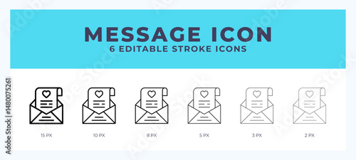 Message lineal icon symbol vector. Black outline for web. App. Presentation and more.