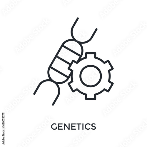 Genetics Icon Outline Style. Vector Illustration For Graphic Design
