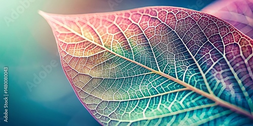 Delicate Floral Leaf Design: Close-up Macro Photography of Intricate Botanical Details