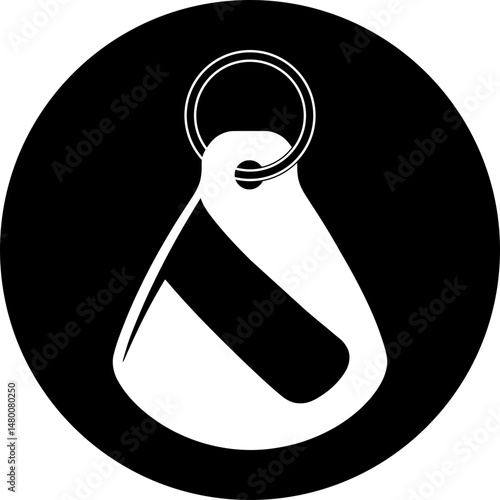Modern Price Fob Icon: Circular Solid Teardrop Tag (White/Transparent on Black)