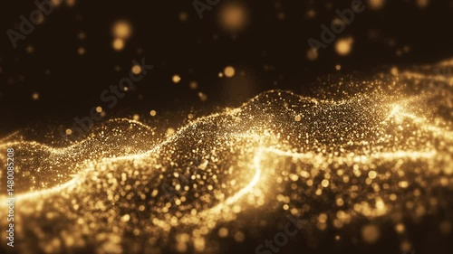 金色の光るパーティクルの背景