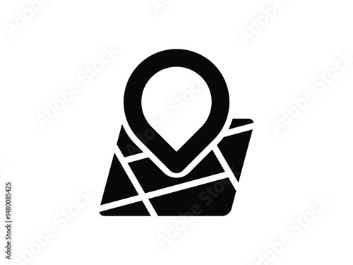 Map with pin location symbol icon design vector isolated transparent background