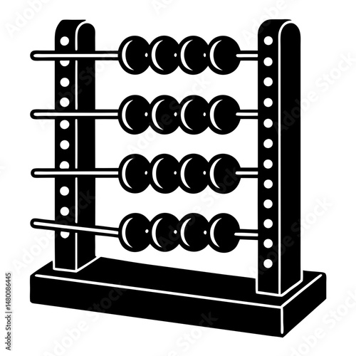 Classic abacus silhouette vector illustration