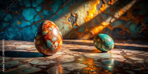 Easter Shadow Marble: Urban Exploration Backdrop Stock Photo