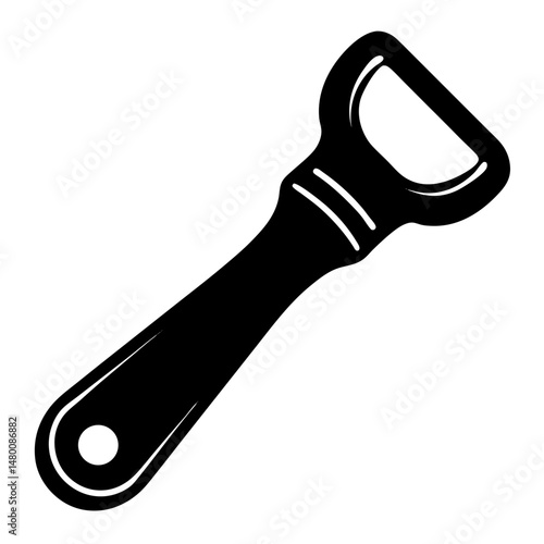 Bottle opener simple black silhouette vector illustration