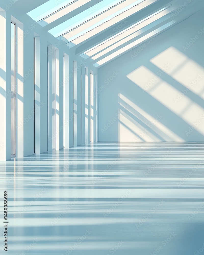 Fototapeta premium Modern, sunlit interior hallway