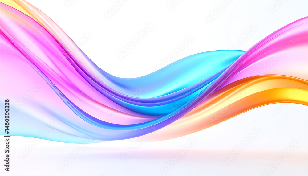 A smooth, flowing design featuring vibrant shades of pink, blue, and orange, creating an abstract wave effect on a white background A smooth, flowing design featuring vibrant shades of pink, blue, and orange, creating an abstract wave effect on a white background