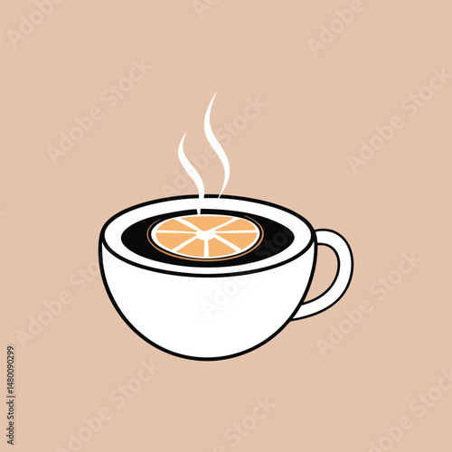 a lemon slice floating in a cup of tea