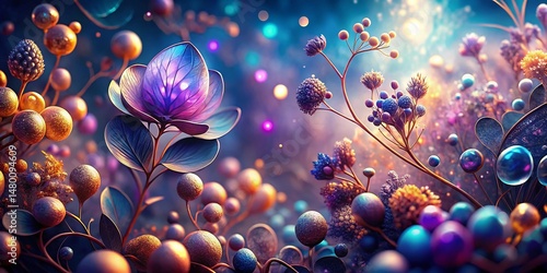 Ethereal Night Bloom: Organic Background for Online Shops