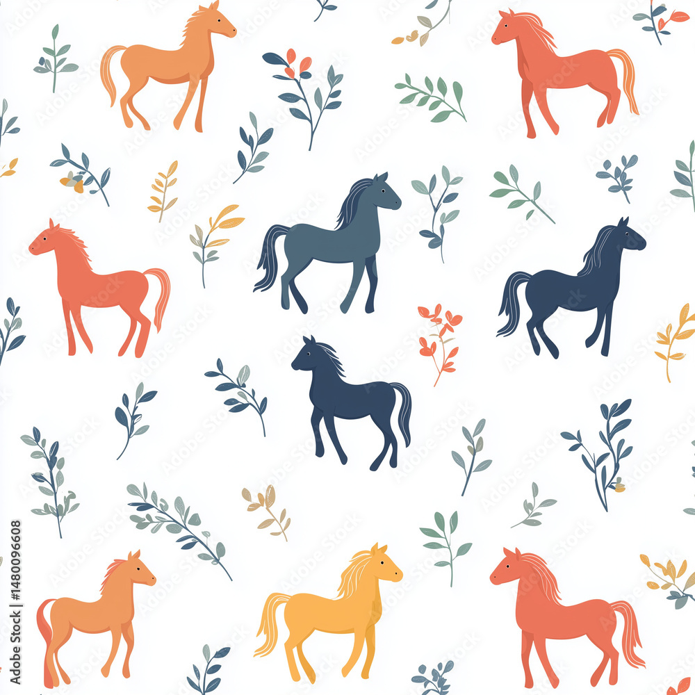 seamless pattern with horses seamless pattern with horses