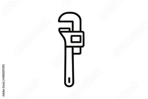 Wrench lying on a flat surface with clear lines and minimalistic design showcasing utility tool