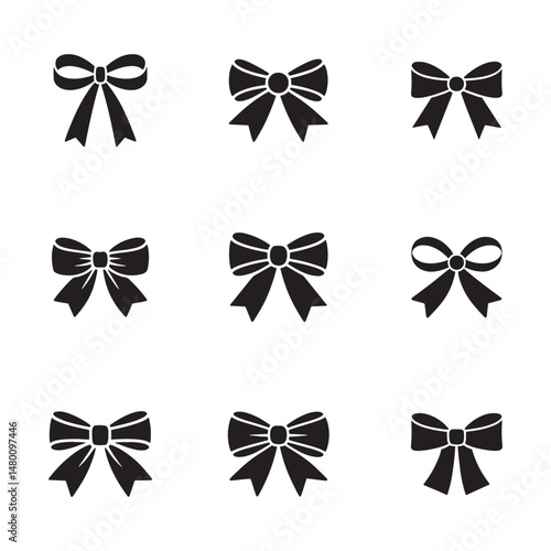 Set of Minimalist decorative Ribbon bows