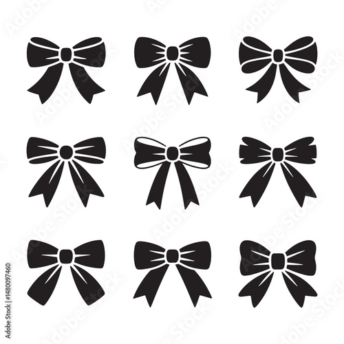 Set of Minimalist decorative Ribbon bows