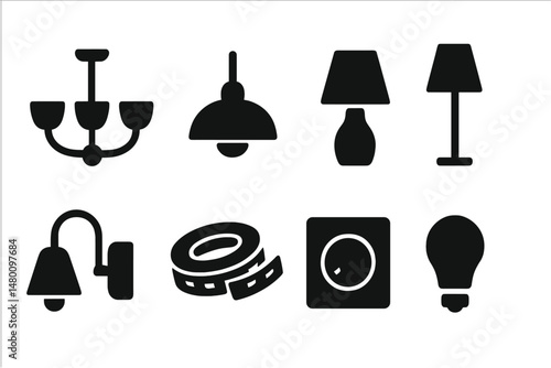 Collection of lighting fixtures showcasing various styles and types for home decor enhancement