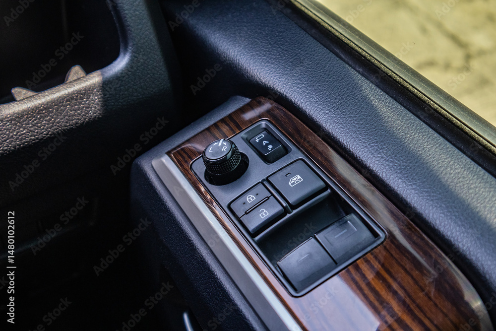 Obraz premium Push button, command control button on the car