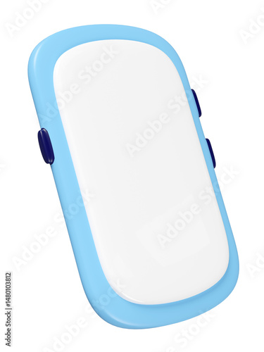 3d smartphone, mobile phone cartoon isolated. screen phone template, empty cellphone mockup, minimal concept, 3d render illustration