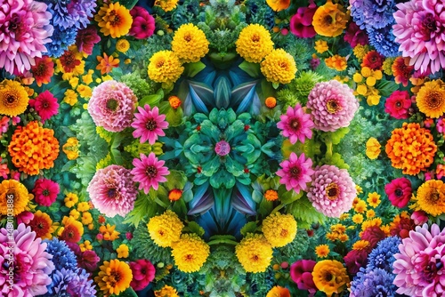 Geometric Minimalist Flower Pattern Background - Repeating Floral Design, Abstract Nature Texture