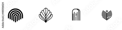 Unique vector illustration icons featuring natural elements in minimalist design suitable for various applications