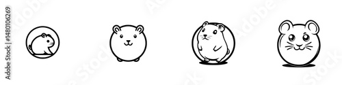 Cute vector illustration of various small rodents in playful poses for design and decoration