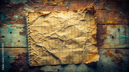 Grunge Office Background: Torn Memo Pad Texture, Vintage Paper, Aged Document