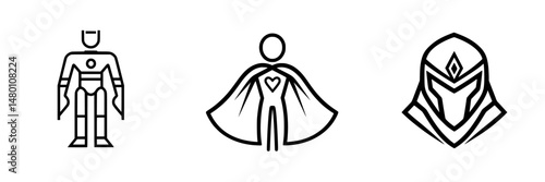 Unique vector illustration icons of superheroes showcasing distinct styles and characteristics suitable for various designs