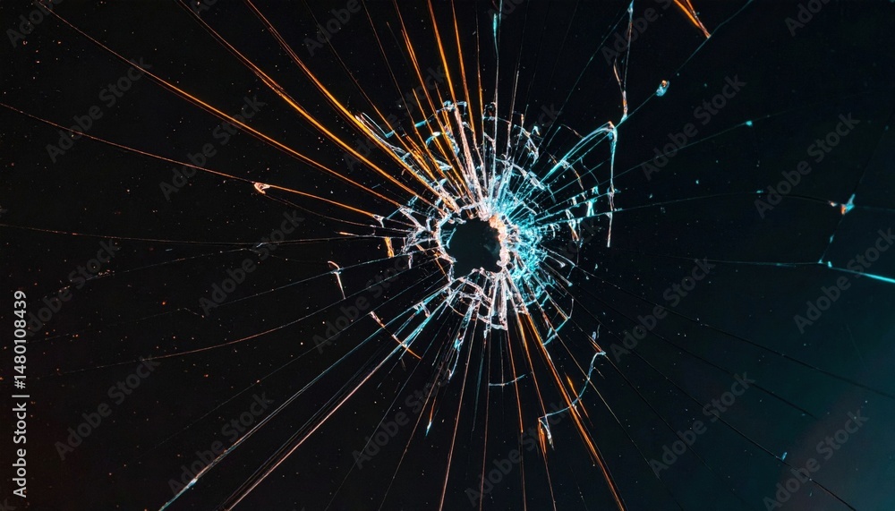 Obraz premium Broken Glass Abstract Pattern On Dark Background